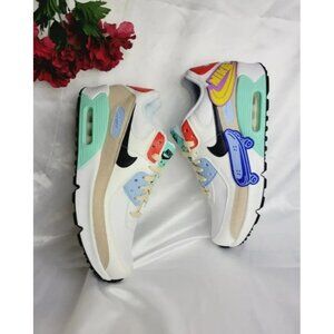 6.5Y | 8 WOMEN'S Nike Air Max 90 SE White / multicolor DZ2888-100 SNEAKERS